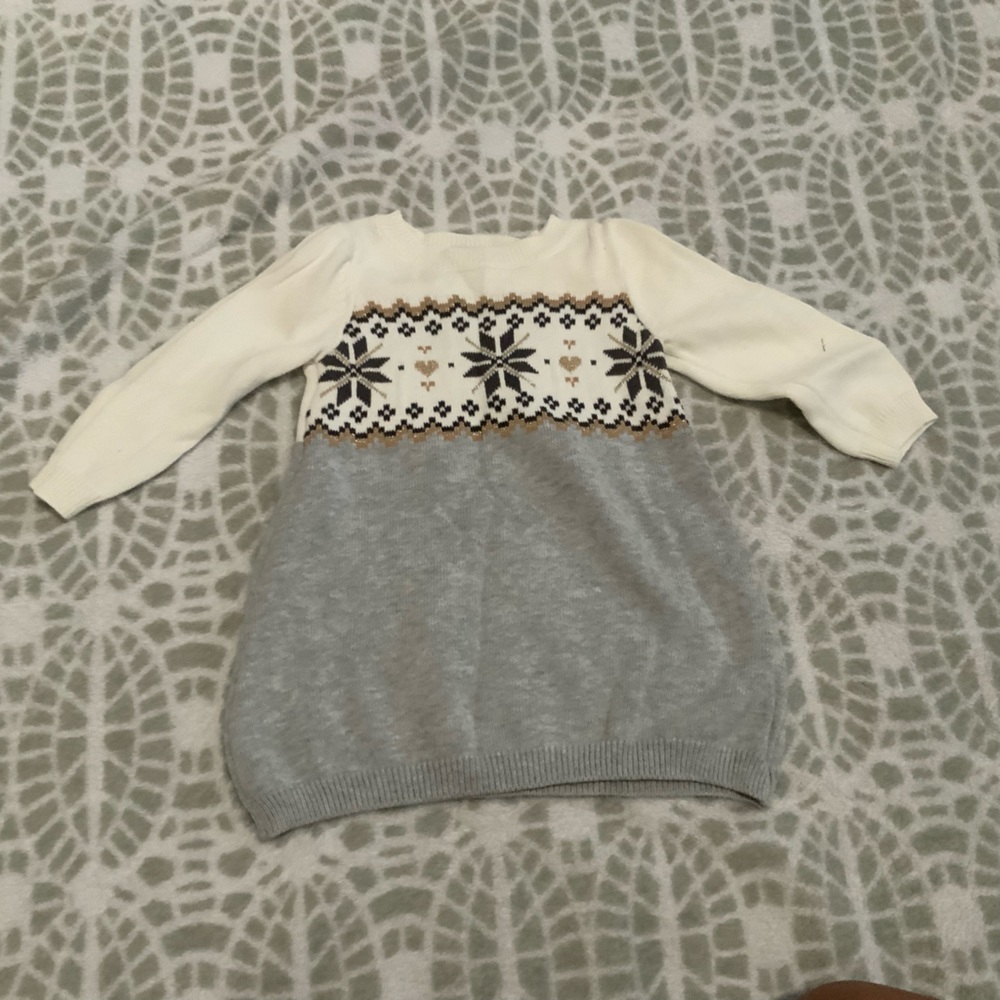 COPY - Gymboree kids dress,6-12 mos,gray/white